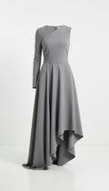 Concrete Grey Asymmetric Maxi Dress