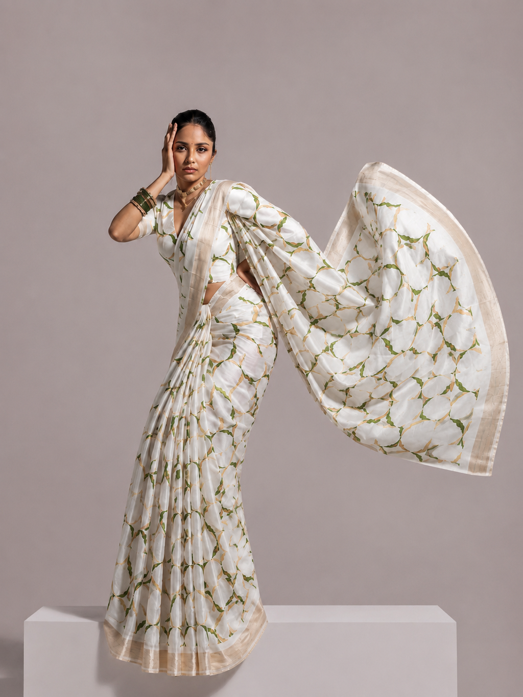 Olive Chain Saree