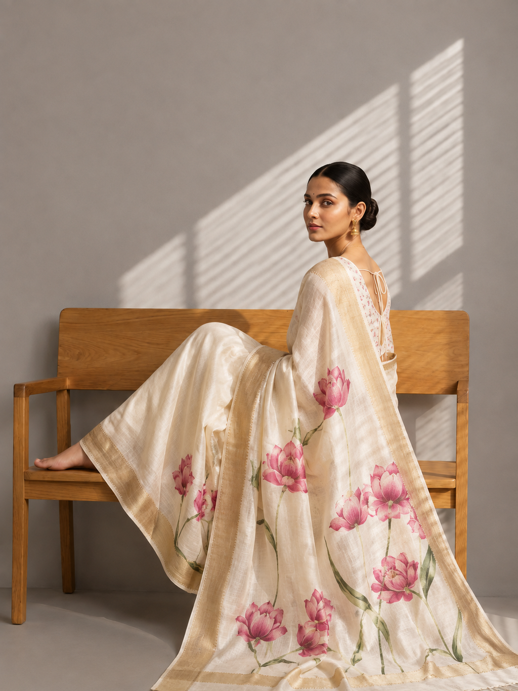 Elegant Floral Print Set Saree